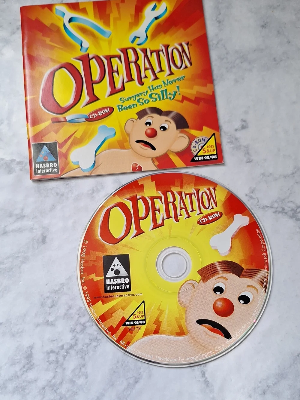 Operation CD-ROM Game by Hasbro - Bright Red & Yellow Artwork